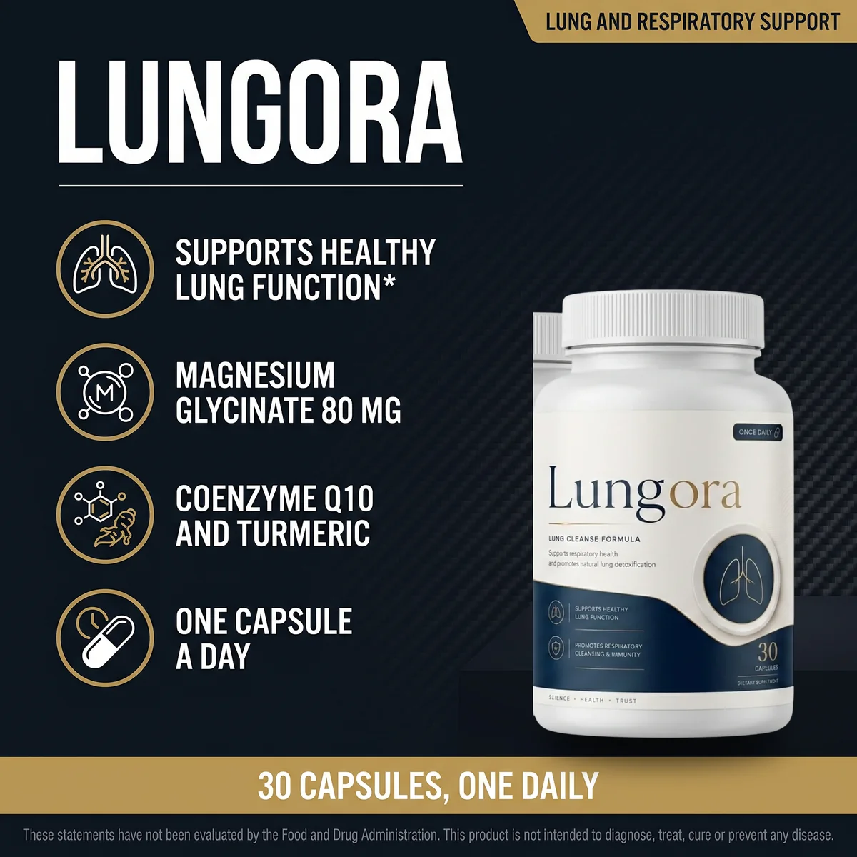 Lungora supports healthy lung and respiratory function