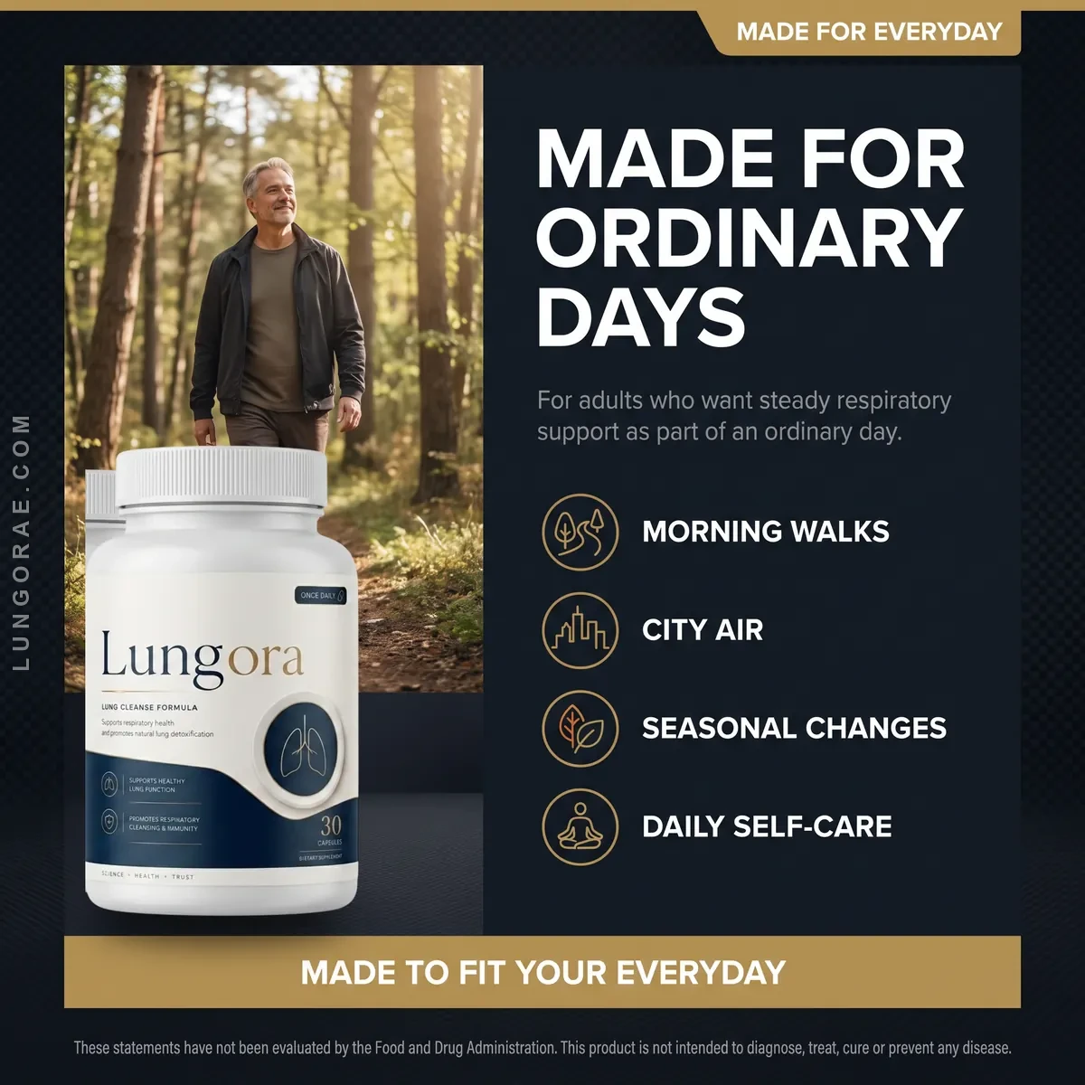 Lungora is made for ordinary days: morning walks, city air, seasonal changes and daily self-care