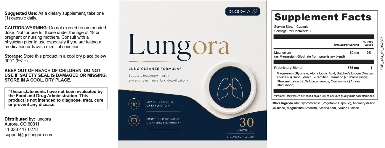 Lungora Supplement Facts label and directions